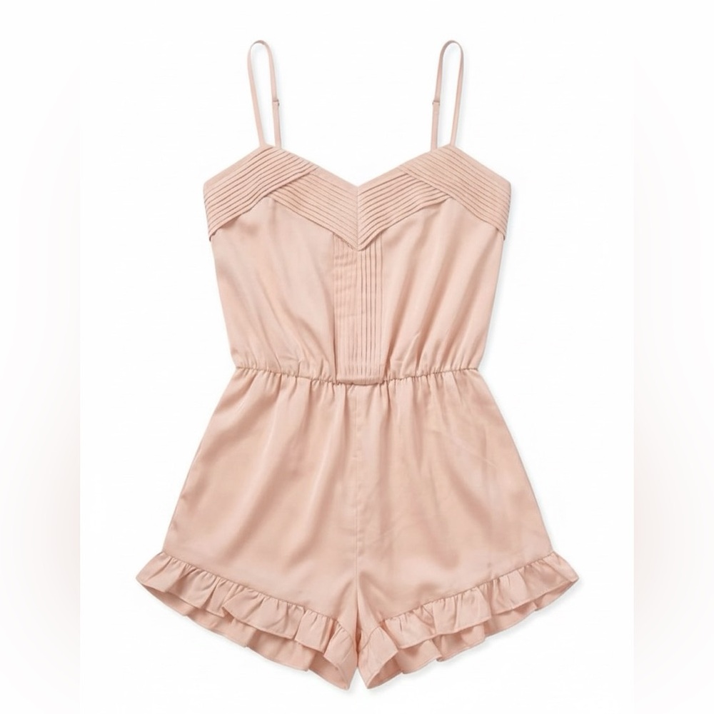 NWT May & July Flouncy Marilyn Blush Rose Cami Romper Vintage Style Small